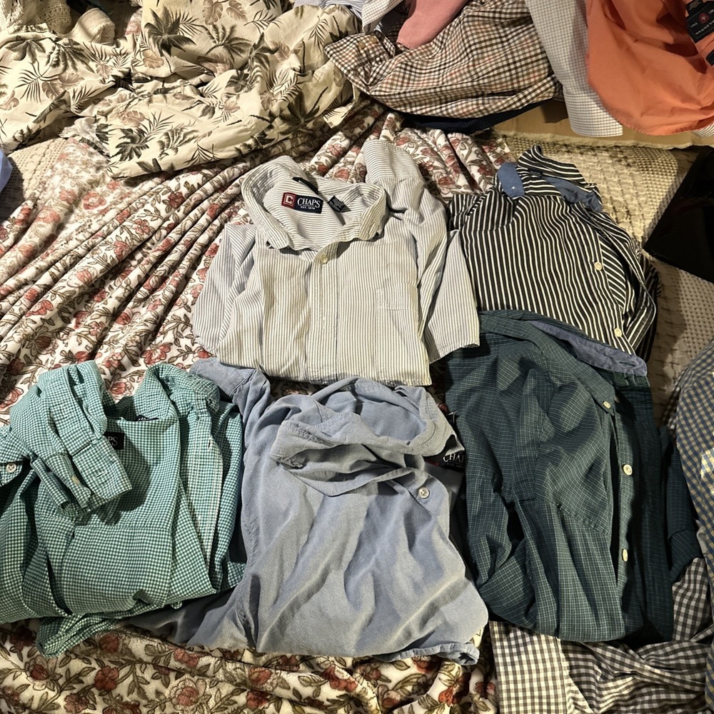Chaps Mens Button Down Shirts Lot of 5 Long Sleeve 3XB 4XB Multicolor